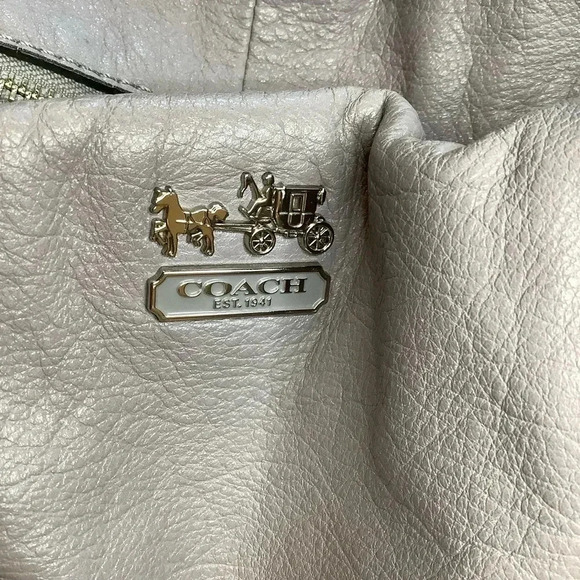 COACH Pebble Grey Madison Isabelle Leather Bag - Picture 7 of 16